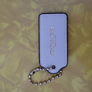 Coach bag tag white